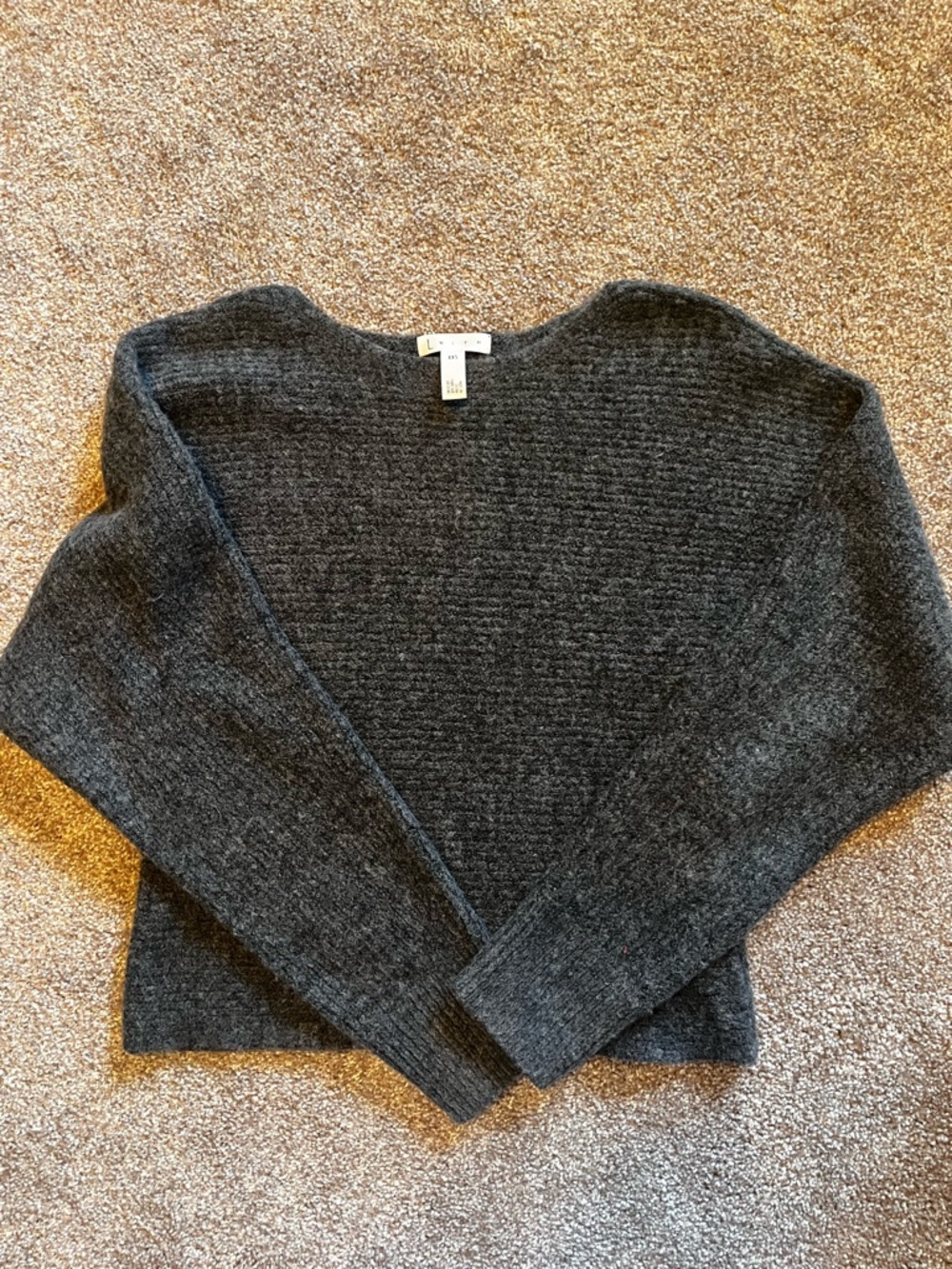 Leith Charcoal Ribbed Crewneck Sweater